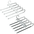 thumbnail image 3 of Trouser Hanger Space Saving 5 In 1 Non-Slip Multifunctional Pants Rack Stainless Steel Pants Hangers Multiple Layers Clothes Hanger Closet Wardrobe Clothes Organizer Rack for Scarf Ties J, 3 of 10