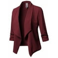 thumbnail image 1 of DYMADE Womens Open Front Long Sleeve OL Suit Business Blazer Casual Anorak Coat, 1 of 2