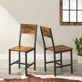 thumbnail image 3 of Sillas de comedor VASAGLE de estilo industrial rústico marrón/negro (x, 3 of 4