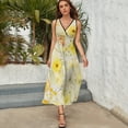 thumbnail image 5 of Floral Colorful Flower Art Sleeveless Dress Women's Summer Suit Dresses for Women 2025 Luxury Party Dress, 5 of 7