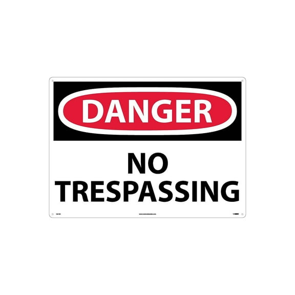 National Marker No Trespassing 20X28 Rigid Plastic Danger Sign D81RD