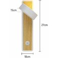 thumbnail image 3 of Lámpara de pared LED moderna para interiores con interruptor de botón, luz de pared de madera maciza giratoria en ángulo de 350°, adecuada para escaleras de pasillo de hotel, 3 of 5