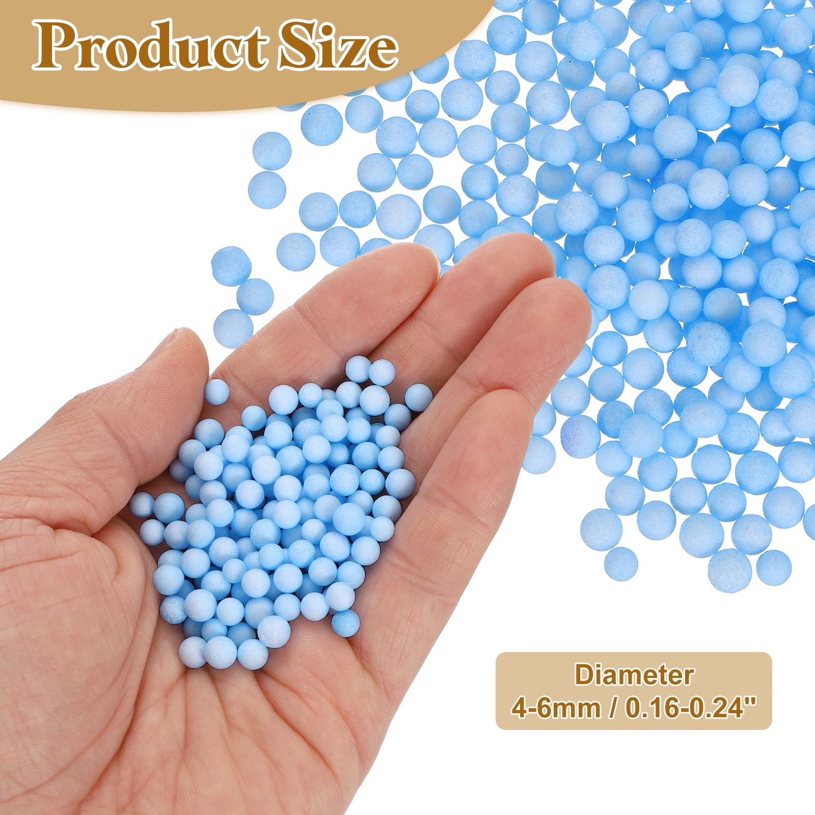 10Pack 0.16"-0.24" Foam Ball, Mini Round Foam Beads Balls for DIY Crafts, Party Decorations, Fillings of Vase Pillow, Sky Blue