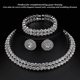 thumbnail image 4 of Elegante Rhinestone Joyería Conjunto con Doble Collar Pulsera de Cadena y Pendientes para la Boda Prom Compromiso ANGGREK Otros, 4 of 8