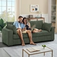 thumbnail image 3 of Lunale 79"L Corduroy Sofa, Deep Seat Sleeper Couch, 3-Seater Living Room Sofa, Green, 3 of 9