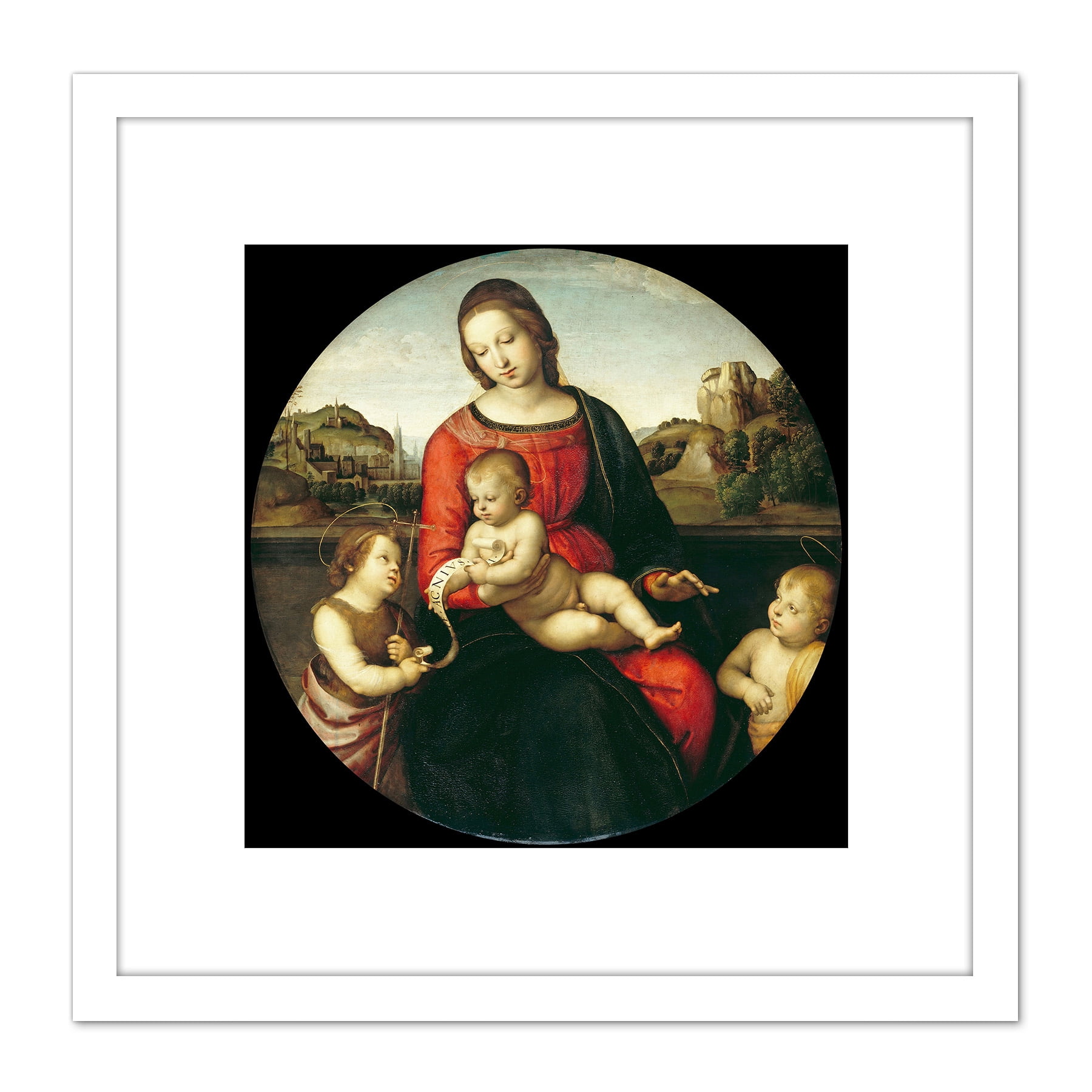 Raphael Mary With The Child John The Baptist Holy Boy 8X8 Inch Square ...