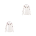 thumbnail image 3 of Minnieouse Camisas de mujer Camisa blanca de moda Blusa de fiesta de negocios elegante de manga larga con bordado vintage Type1 NO1, 3 of 6