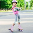 thumbnail image 6 of GAMBE Kids Teen Roller Skates,Flashing Wheels Double-Row Quad Skates for Girls Boys,Purple Women 6.5, 6 of 10
