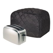 Numjaw 2-Slice Toaster Cover, Quilted Toaster Cover with Top Handle for Home, Kitchen Small Appliance Dust Fingerprint Cover(Black)