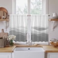 thumbnail image 2 of Grey Ombre Kitchen Curtains, Summer Minimalist Ocean Waves Light Filtering Window Curtain Panels, 2Pcs Rod Pocket Window Treatments Set for RV Dining Room Study Room 42x54 Inches, 2 of 9