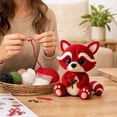 thumbnail image 2 of Crochetta Crochet Kit for Beginners - Crochet Starter Kit, Crochet Raccoon Doll DIY Kit, Learn to Crochet Kits for Adults, DIY Knitting Supplies, Rose‑Holding Raccoon(Red), 2 of 6