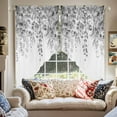 thumbnail image 3 of Swag Curtains Valances for Windows, Watercolor Gray Eucalyptus Short Kitchen Window Curtains Over Sink, Botanical Floral Leaf Cafe Curtains Panel Set Of 2,Rod Pocket, 45 Inches Length, 3 of 8