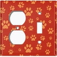 thumbnail image 4 of Metal Light Switch Plate Cover Puppy Dog Paw Prints Burnt Orange DOG032, 4 of 13