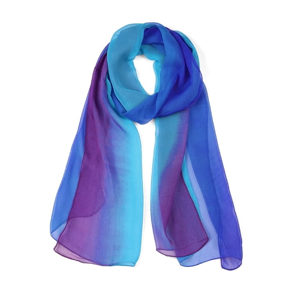 suxuMhao Scarf, 1-Piece Chiffon Scarf (Purple/Dark Blue/Blue) - 160x50cm Lightweight Silk Scarves, Soft Polyester , Versatile Fashion Accessory for Daily Wear & Outfit Matching