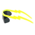 thumbnail image 3 of Robotic Flat Top Half Rim Lightening Bolt Arm Shield Sunglasses Yellow Black, 3 of 4