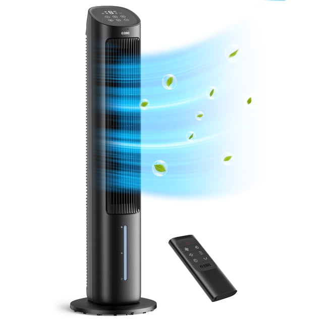 Dreo Enfriador de aire evaporativo, ventilador de refrigeración de 40 pulgadas, actualización 2023 con oscilación de 80°, tanque de agua extraíble, bolsas de hielo, control remoto, 4 velocidades, temp