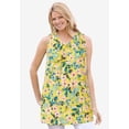 thumbnail image 5 of Woman Within Plus Size Perfect Printed Sleeveless Shirred V-Neck Tunic, 5 of 6