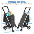 thumbnail image 4 of LEUYA ABC Chariot d'Épicerie, Chariot de Magasinage à 4 Roues, Chariot de Magasinage en Aluminium 46 L avec Sac Isotherme, Poignée Ajustable, Chariot de Magasinage Pliant (Noir), 4 of 8