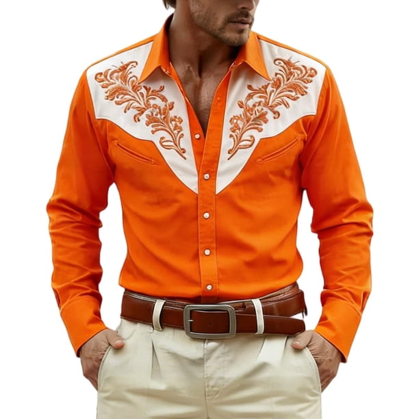 Camisetas de Navidad de Manga Larga de los Hombres Imprimir de Moda Casual Manga Larga Turndown Collar Blusa para Primavera Invierno Al Aire Libre Diario