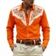 thumbnail image 1 of Camisetas de Navidad de Manga Larga de los Hombres Imprimir de Moda Casual Manga Larga Turndown Collar Blusa para Primavera Invierno Al Aire Libre Diario, 1 of 4