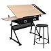 thumbnail image 3 of LEMY Drafting Table with Stool, Height Adjustable Tilting Tabletop Art Desk with Storage Drawer, Artist Sketching Work Station for Drawing, Writing, Home Office, 3 of 4