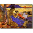 thumbnail image 1 of Ceramic Tile Mural-Paul Gauguin Waterfront Painting 316. 24" w x 18" h using (12) 6 x 6 ceramic tiles, 1 of 3