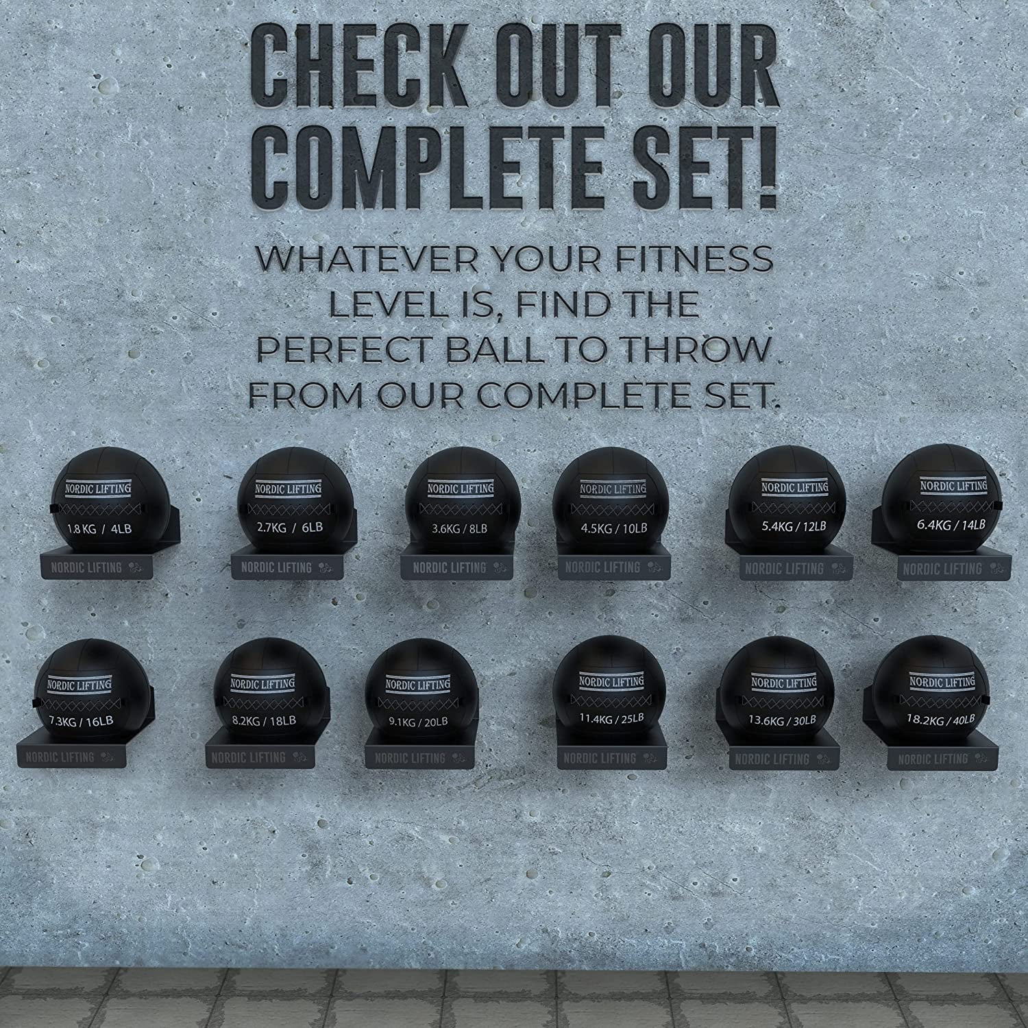 Nordic Lifting Wall Ball for CrossFit & Fitness - 14 Lbs - Medicine Ball for Gym and Strength Training