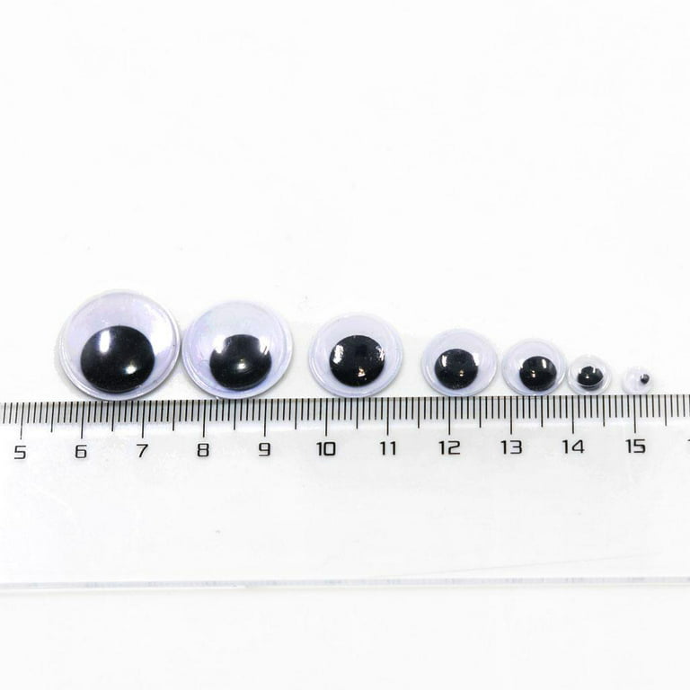 1pack Round Plastic Black Googly Wiggle Eyes Self-Adhesive Wide Variety Assorted  Sizes