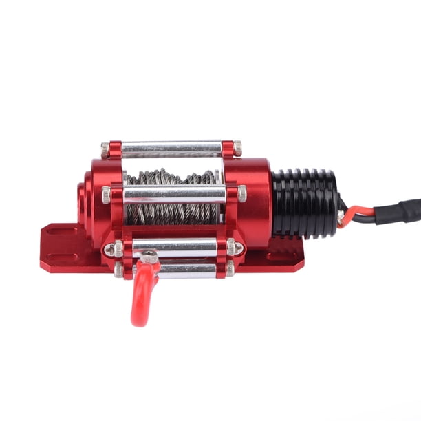 Treuil électrique RC en métal, 1:10, mini treuil électrique pour voitures d'escalade SCX10 D90 D110 TF2 KM2, très et réducteur, fil de cabestan en nylon, métal, rouge, env. 6,2 x 3,5 x Treuil électrique RC en métal, 1:10, mini treuil électrique pour voitures d'escalade SCX10 D90 D110 TF2 KM2, très et réducteur, fil de cabestan en nylon, métal, rouge, env. 6,2 x 3,5 x