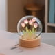 thumbnail image 5 of Lámpara romántica con flores para decoración de dormitorio y oficina, luz de noche con tulipán morado, 5 of 8
