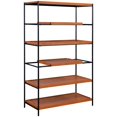 thumbnail image 2 of 5 Tier Wooden Bookshelf with Open Metal Frame, Oak Brown and Black, 2 of 5