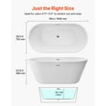thumbnail image 4 of VEVOR Acrylic Freestanding Bathtub, 59 Inch Contemporary Soaking White Tub with Polished Chrome Overflow and Drain, Elegant Oval Shape Stand Alone Soaker Tub for Modern Bathroom or Remodel Projects, 4 of 9