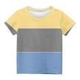 thumbnail image 4 of NAISIBABY Summer Girls Short Sleeve Printed T-Shirt, Kids Round Neck Casual Daily Versatile Tops Yellow 5-6T, 4 of 4