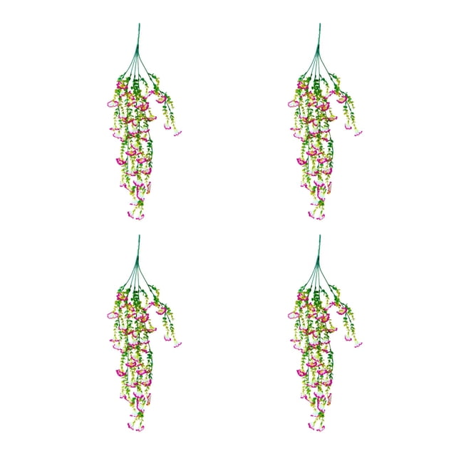 Flores Artificiales para la Decoración Simulada Campana Dorada Sauce Verde Planta Viña Artificial Falsa Flor Pared Colgante Flor Viña Colgante Plantas de Decoración Del Hogar Decoración de Boda