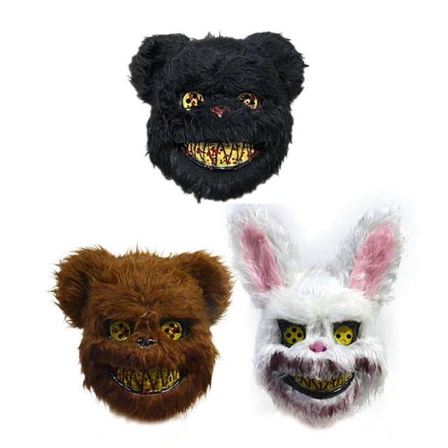 Máscara de terror de Halloween conejo oso Cosplay carnaval fiesta disfraz Navidad Halloween máscara facial disfraz ANGGREK Otros