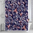 thumbnail image 2 of Shower Curtain, Abstract Vintage Paisley Waterproof Fabric Bathroom Shower Curtains Set with Hooks,72 X 72 Inch Long, Boho Floral Texture Midnight Blue, 2 of 9