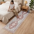 thumbnail image 4 of ARJINCUTE Boho Vintage Distressed Runner Rug Red 2'x8', Soft Machine Washable Foldable Non-Slip Carpet for Hallway Kitchen Entryway Bedroom Laundry, 4 of 9