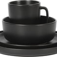 thumbnail image 6 of Zuma Stoneware Plates, Bowls, & Mugs Dinnerware Set - Matte Black, Service for Four (16pcs), 6 of 6