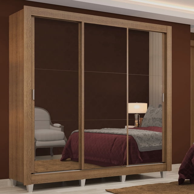 Ropero Closet Madesa Lyon 3 Puertas Con Espejo Pies M