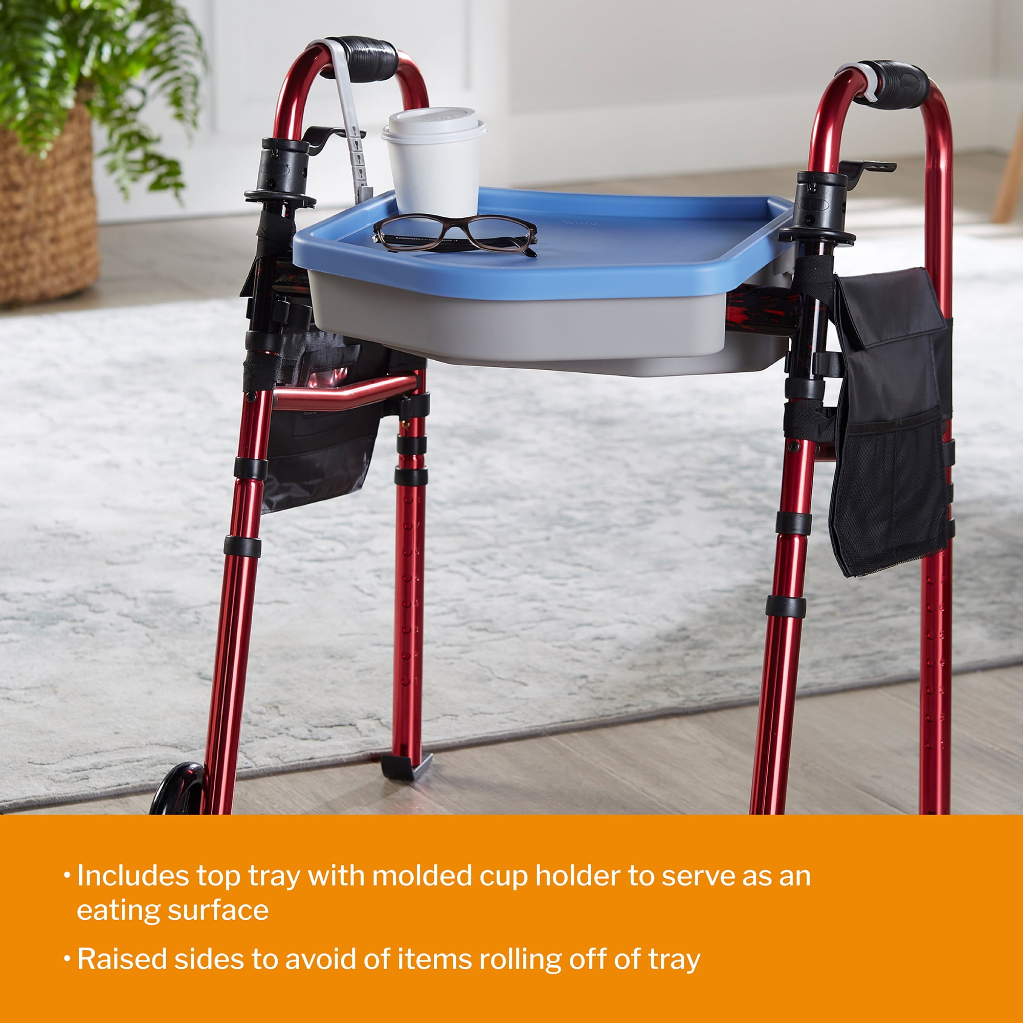 McKesson Walker Caddy for Storage, Plastic - with Removable Top, Cup Holder, 1 Count