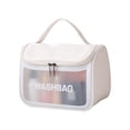thumbnail image 1 of New Transparent Women's Makeup Scrub Wash Bag Pu Flip Wash Bag PVC Translucent Portable Storage Bag, 1 of 3