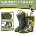 thumbnail image 4 of FUNCOO PLUS Toddler Rubber Rain Boots Kids Waterproof Boots for Boys, Tyrannosaurus Rex, Toddler Size 7, 4 of 7