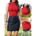 thumbnail image 3 of DARING DIVA Women's Mock Neck Tank Top Basic Jumpsuit X-Small Red, 3 of 7