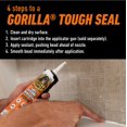 thumbnail image 4 of Sellador GORILLA 100% silicona multiusos 295 ml blanco, 4 of 9