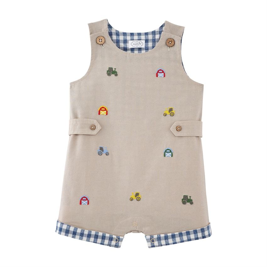 Mud Pie Baby Boys Gingham Sleeveless Shortall Playwear Mud Pie Baby Boys Gingham Sleeveless Shortall Playwear