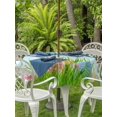 thumbnail image 4 of Outdoor Tablecloth with Umbrella Hole Zipper Blue Green Easter Round Tablecloth 60" Waterproof Outside Table Cloth Spring Colorful Eggs Grass Sky Nature Patio Table Cover Tablecloths for Picnic Party, 4 of 8