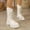 White, variant on Women's Mid Calf Lace up Military Combat Boots Black 6.5
