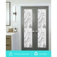 thumbnail image 5 of Window Privacy Film White Gray Marble Stained Glass Window Film Decorative Sun Block Window Cover Modern Minimalist Abstract Texture Window Clings Static Adhesive Sticker for Bathroom 23.6"x78.7", 5 of 7