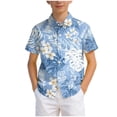 thumbnail image 5 of JUMEYU Boys Beach Shirt Toddler One Pack Baby Boys Short Sleeve Shirts Button Down Top Outwear Clothes 5T 6T (Blue,5-6 Years), 5 of 7