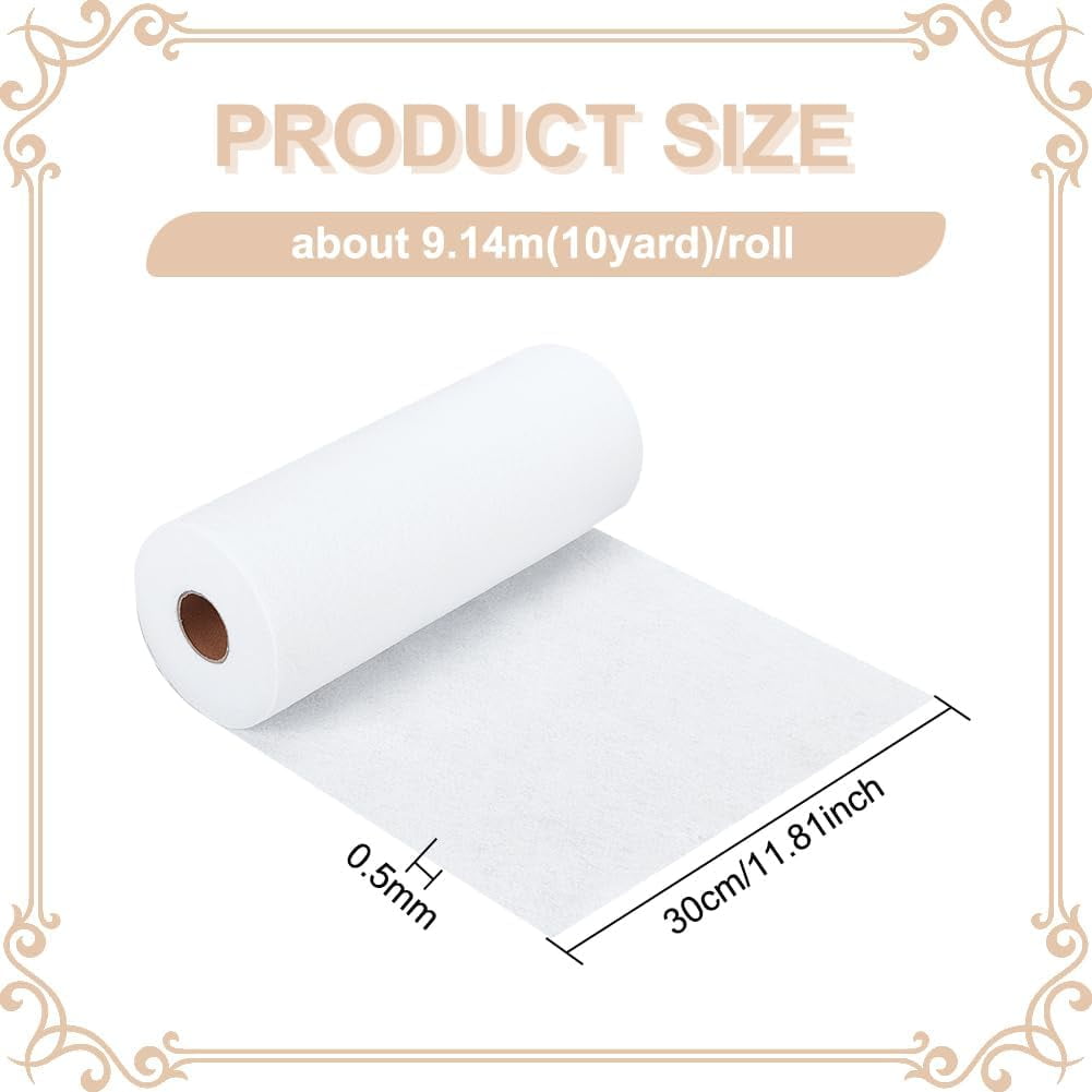 1 Roll 10 Yard Iron-On Fusible Fleece Interfacing 11.8 Inches White One-Sided Loft Fusible Fleece Medium Weight for Sewing Quilting Tote Bags Home Decor